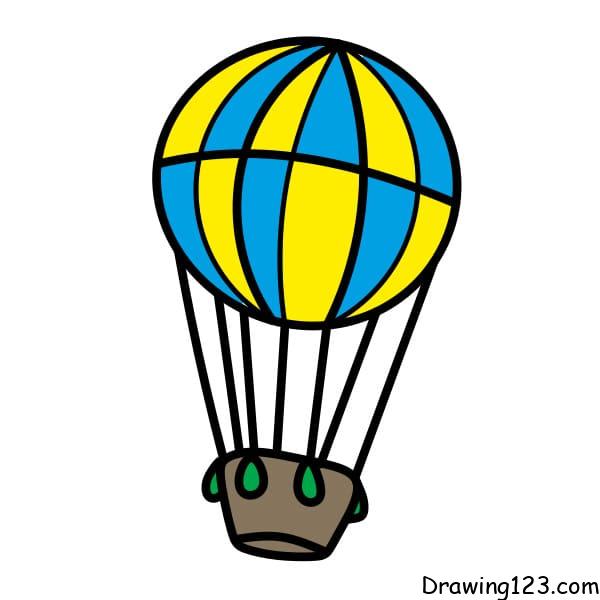 Retro Hot Air Balloon Aerostat And Blimp Freehand Drawing Stock  Illustration - Download Image Now - iStock