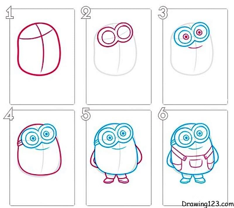 how to draw a minion step by step easy