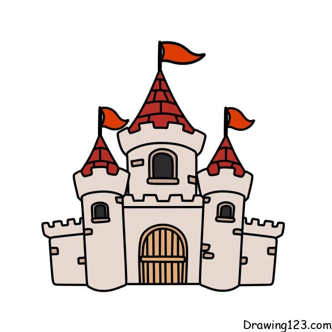 drawing Castle step 12