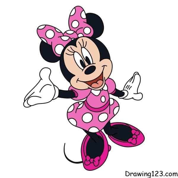 HOW TO DRAW MINNIE MOUSE EASY STEP BY STEP  DISNEY DRAWINGS CUTE DRAWINGS   YouTube