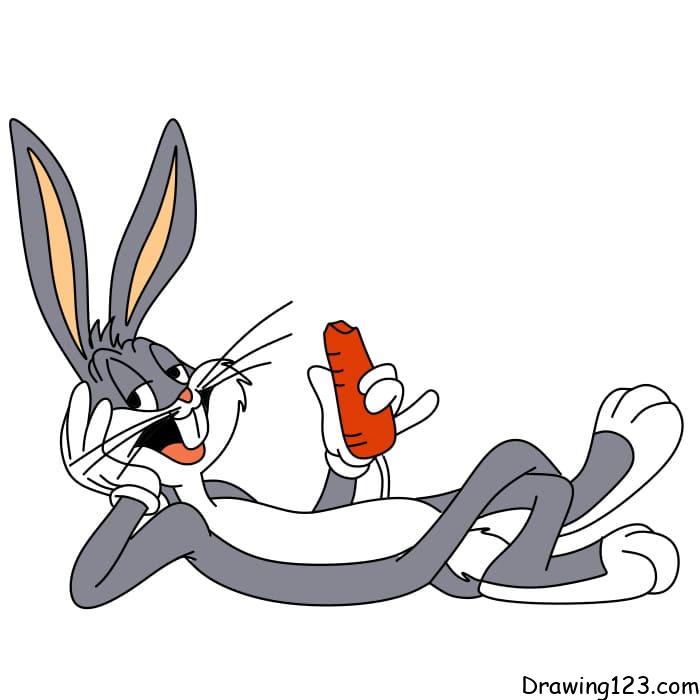 how to draw a bugs bunny