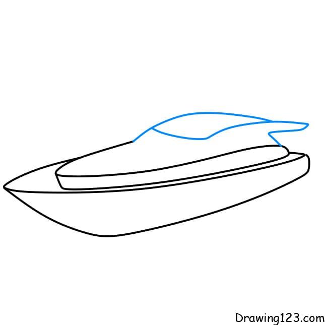 speed boat drawing for kids