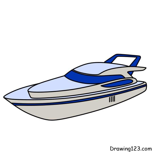 How to Draw a Boat step by step for beginners - Simple Drawing Ideas