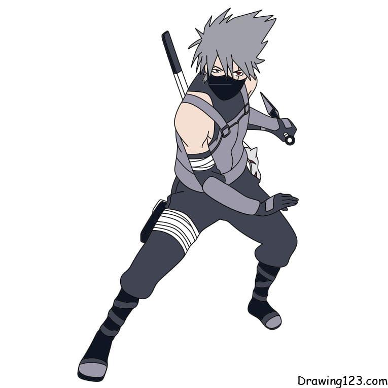 I made a Kakashi B&W drawing this afternoon! Always seems bored even when  kicking some asses. Here is the process. I'd like to copy it and paint  colours with gouache someday. :