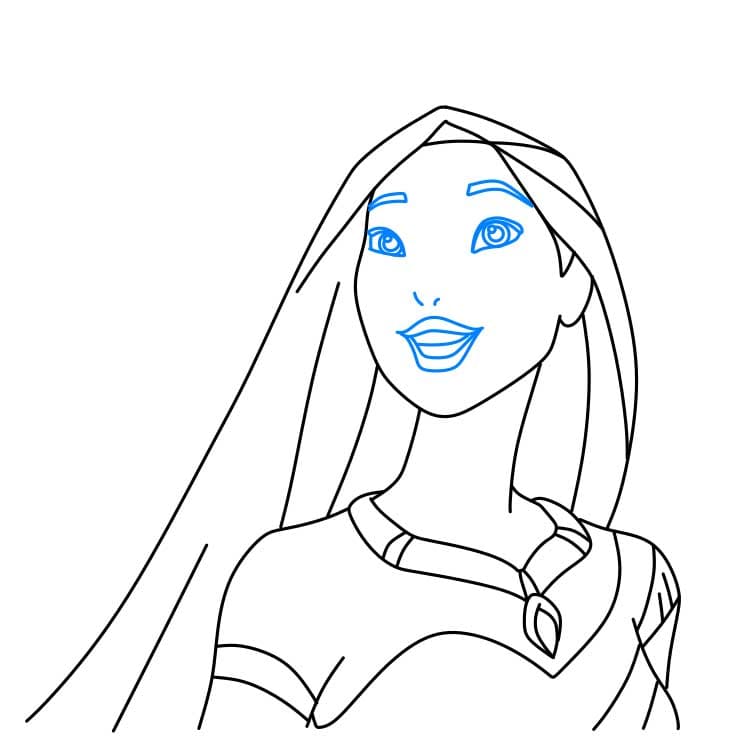 pocahontas face coloring pages