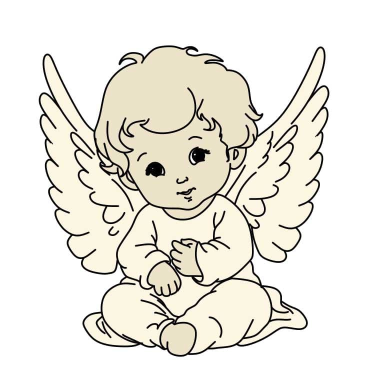 beautiful baby angel drawing