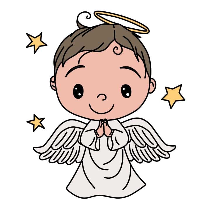 easy angel drawing