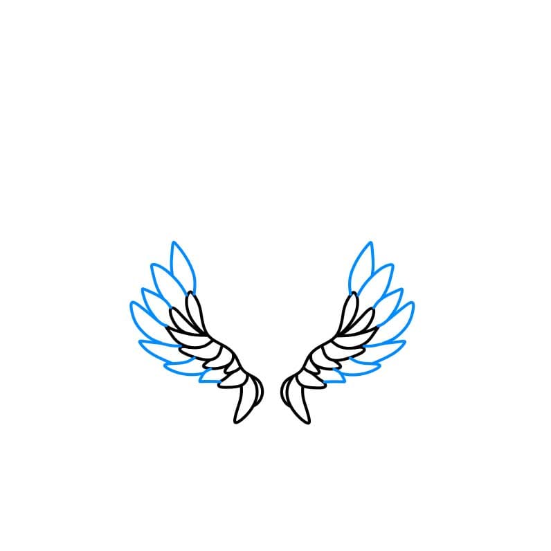 easy angel wing drawings