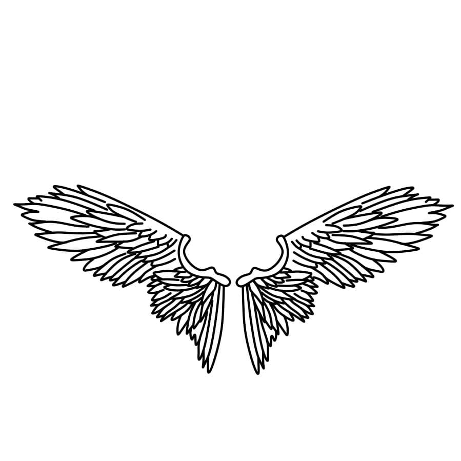 simple angel wings drawing