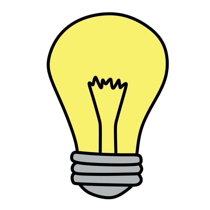 How to Draw a Light Bulb Cute and Easy 
